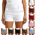 thumbnail image 1 of Hinvhai Women's Casual Shorts with Pockets Stretch Cotton Twill Slim Waist Regular Fit Comfortable Summer Outdoor Shorts White XL(XL), 1 of 8