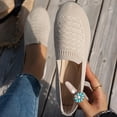 thumbnail image 1 of Hinvhai Women's Casual Slip On Flat Shoes Knit Round Toe Comfortable Walking Ballet for Summer Outfits with Low Heel Beige 6.5(38), 1 of 6