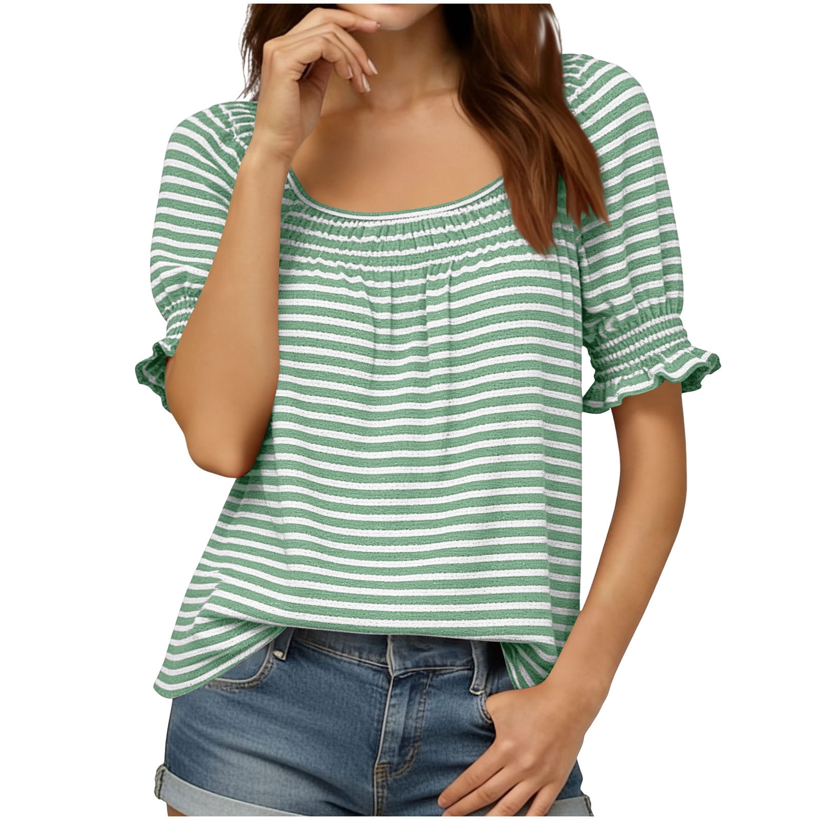 Hinvhai Women's Casual off the Shoulder Tops Short Sleeve T Shirts ...