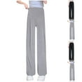 thumbnail image 1 of Hinvhai Women's Cotton Maternity Pants, High Waisted Lounge Pregnancy Pants Over the Belly Trousers Gray XL(XL), 1 of 3