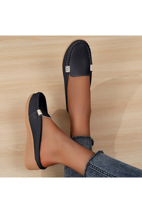 Women's Leather Closed Toe Clogs,Comfort Cutout Arch Support Softsole Slip-On Mules Loafers Slides Black 8.5(41)