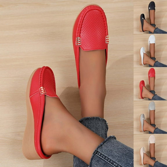 Hinvhai Women's Leather Closed Toe Clogs,Comfort Cutout Arch Support Softsole Slip-On Mules Loafers Slides White 9.5(43)