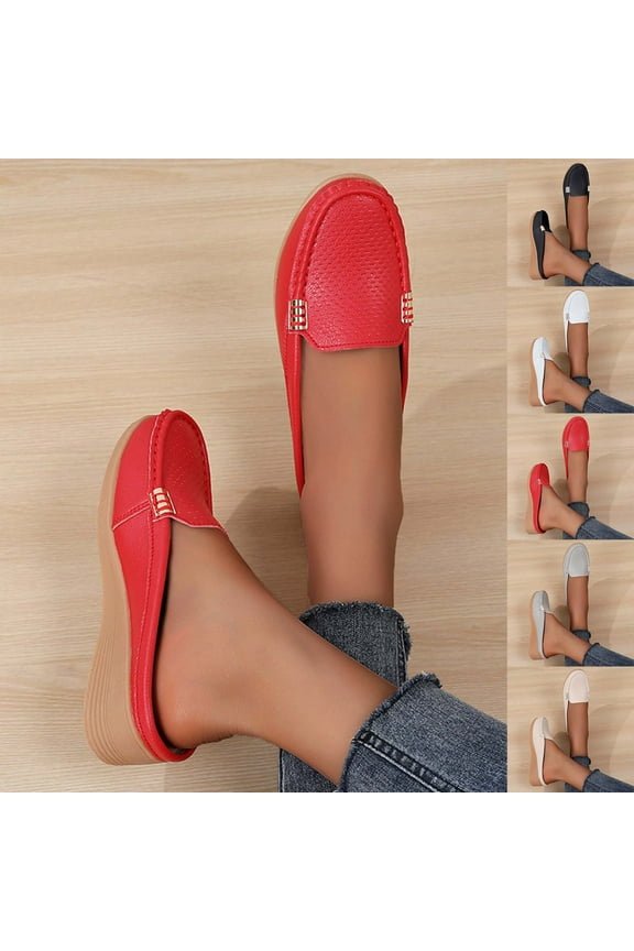 Women's Leather Closed Toe Clogs,Comfort Cutout Arch Support Softsole Slip-On Mules Loafers Slides White 9.5(43)