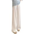 thumbnail image 1 of Hinvhai Women's Maternity Elastic High Waist Pants Knot Front Wide Leg Pregnancy Pants Beige S(S), 1 of 5
