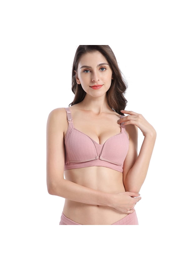 Hinvhai Women's No Steel Ring Lactation Vest Bra Back Adjustment Yoga Running Bra On Hot Pink 10(XL)