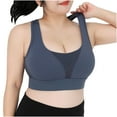 thumbnail image 1 of Hinvhai Women's Plus Size Mesh Stitching Sports Underwear High Strength Fitness Vest Latex Bra Pad Yoga Clothes On Clearance Navy 14(XXXL), 1 of 6