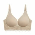 thumbnail image 1 of Hinvhai Women's Sexy Ultra-thin Lace Bra without Steel Ring Breast Upward Opening Feeding Bra On Clearance Khaki L(L), 1 of 5