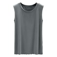 thumbnail image 1 of Hinvhai Women's Sleeveless Tops Casual Summer Loose Fit T Shirts Solid Color Tunic Tank Tops Ladies' Crew Neck Gray S(S), 1 of 5