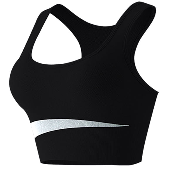 Hinvhai Women's Vest Yoga Comfortable Wireless Underwear Sports Bras On Black 12(XXL)
