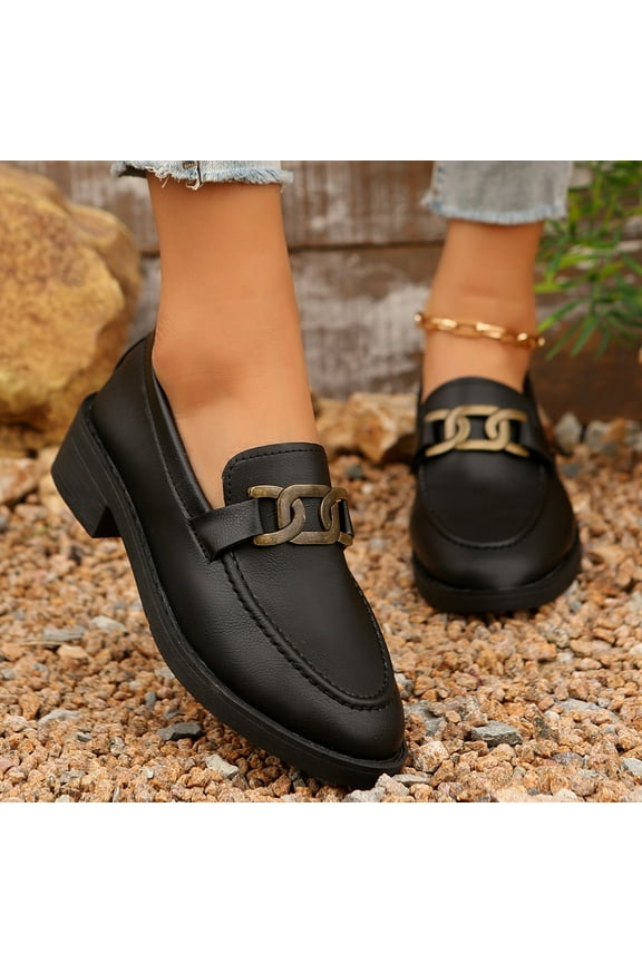 Womens Fashion Classic Flat Heeled Loafers ,Casual Comfort Non Slip Bussiness Dress Shoes for Women Black 6(37)