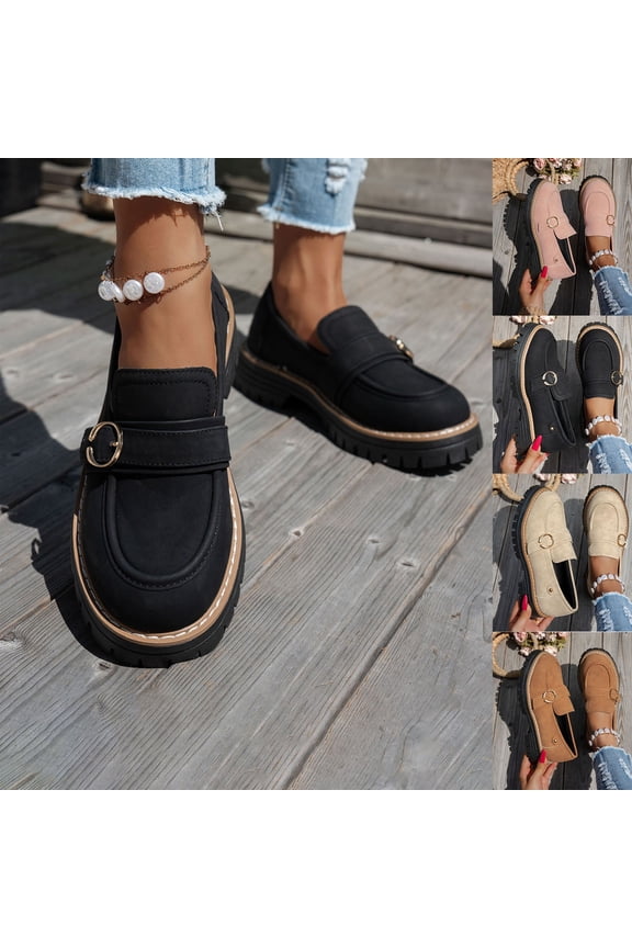 Womens Loafers Shoes Platform Chunky Penny Loafer Comfortable Slip On Work office Business Casual Dress Shoes Pink 9.5(43)