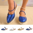 thumbnail image 1 of Hinvhai Womens Versatile Plus Size Closed Toe Wedge Sandals Hemp Rope Sole Thick Sole Cool Slippers for Spring Summer Silver 9(42), 1 of 9