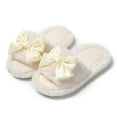 thumbnail image 1 of Hinvhai Womens Winter Casual Slippers Clearance,Fashion Classic Open Toe Fleece Cute Bow Slippers Non Slip Fluffy Warm Solid Color Slipper Christmas Indoor Slipper House Shoes Beige 40, 1 of 5