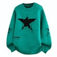 thumbnail image 1 of Hinvhai Y2K Vintage Pullover Star Pattern Sweater Oversized Sweater for Men Women Harajuku Knitted Sweater Knitwear Tops Green XXL(XXL), 1 of 3