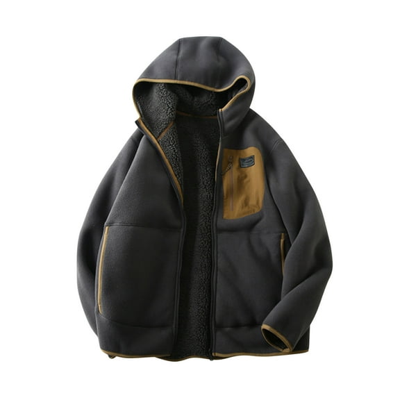 Hinvhai Zip Up Hoodie Men Big and Tall Fleece Oversized Sweatshirts Lightweight Cotton Fall Winter Jacket with Zipper Pockets Dark Gray 12(XXXL)