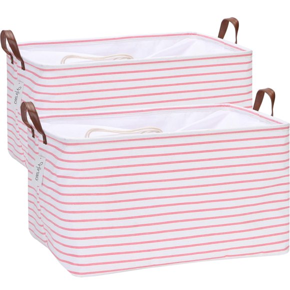 Pink Canvas Storage Boxes