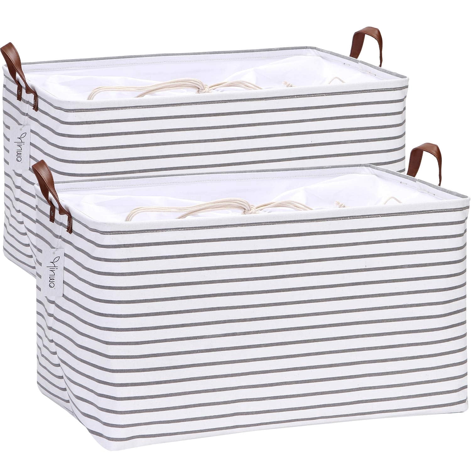 Hinwo, Canvas Storage Bins, 70.2 L, Rectangle Storage Baskets - Walmart.com