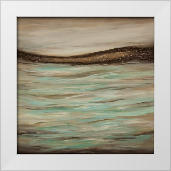 Hinz 12x12 White Modern Wood Framed Museum Art Print Titled - By the Sea