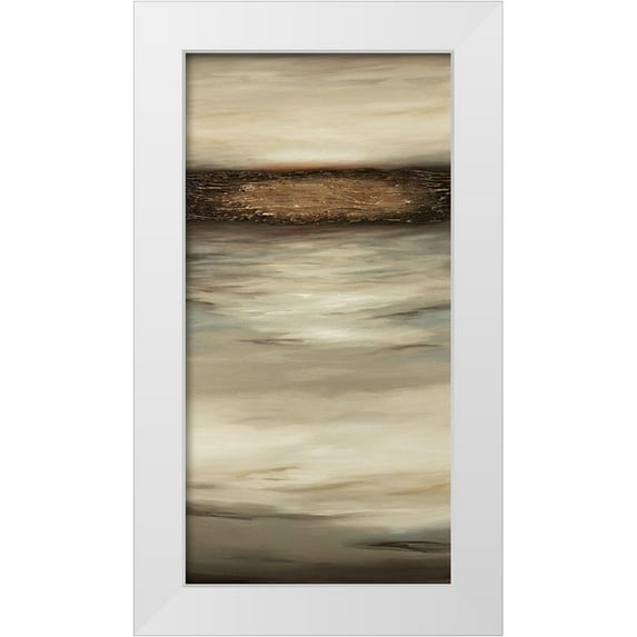 Hinz 14x24 White Modern Wood Framed Museum Art Print Titled - Large Texture Panel