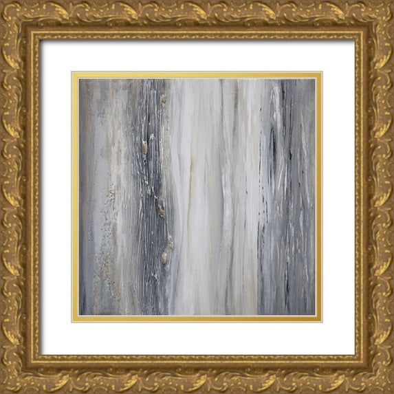 Hinz 15x15 Gold Ornate Wood Framed with Double Matting Museum Art Print Titled - Abstract A