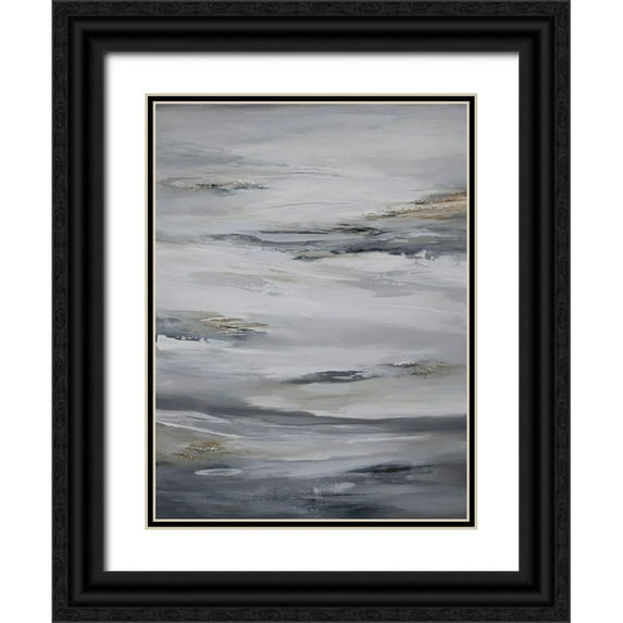 Hinz 19x24 Black Ornate Wood Framed with Double Matting Museum Art Print Titled - Abstract Large Glory