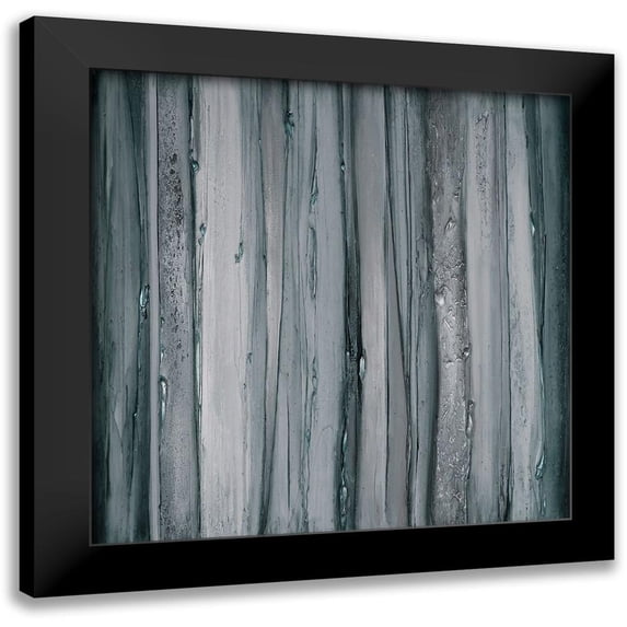 Hinz 20x20 Black Modern Framed Museum Art Print Titled - Textures I - Blue Gray