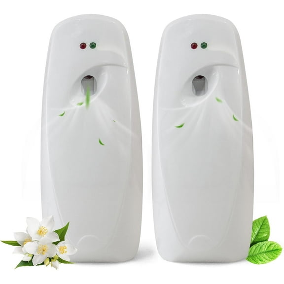 Hinzonek 2 Pack Automatic Air Freshener Spray Dispenser, Automatic Adjustable Fragrance Dispenser Wall Mounted or Standing Aerosol Sprayer for Living Room Bathroom Bedroom Hotel