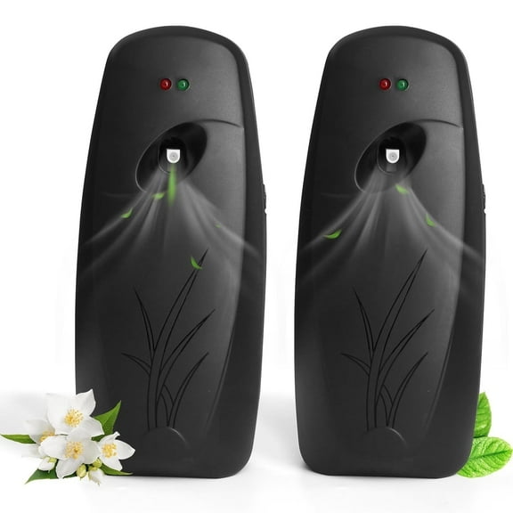 Hinzonek 2 Pack Automatic Air Freshener Spray Dispenser, Automatic Timed Scent Dispenser Machines, Wall Mount for Bedrooms Bathrooms Home Office, Hotels, Black