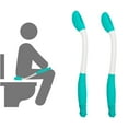thumbnail image 1 of Hinzonek 2Pcs Self Wipe Assist Bottom Wiping Toilet Aid Wiping Wand - Long Reach Comfort Wipe Extender - Daily Living Aid for The Disabled,Green, 1 of 7
