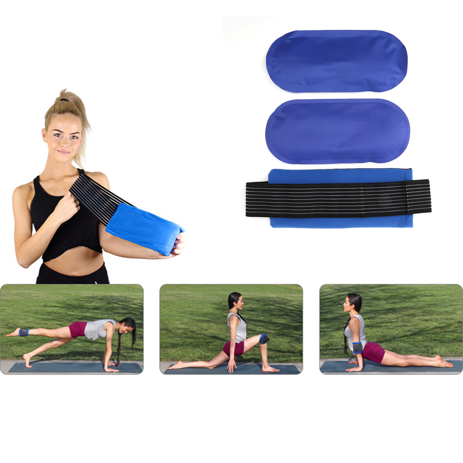 Hinzonek 3 Reusable Hot and Cold Ice Packs for Injuries, Joint Pain