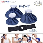 Hinzonek 4Pack Ice Cold Pack, Reusable Ice & Hot Water Bag for Injuries, Hot & Cold Therapy, Pain Relief, Sports Injuries Therapy, Swelling, Aches and Sprain Recovery