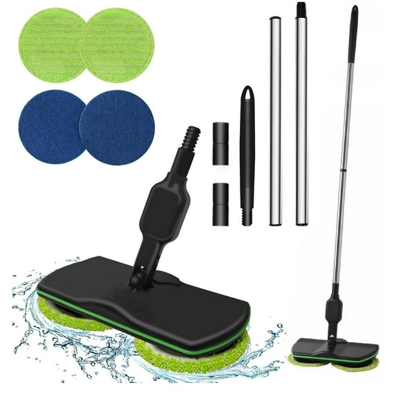 Hinzonek Cordless Electric Mop, Electric Spin Mop, Powerful Floor Cleaner, Polisher For Hardwood, Tile Floors, Quiet Cleaning & Waxing，Extendable Mop