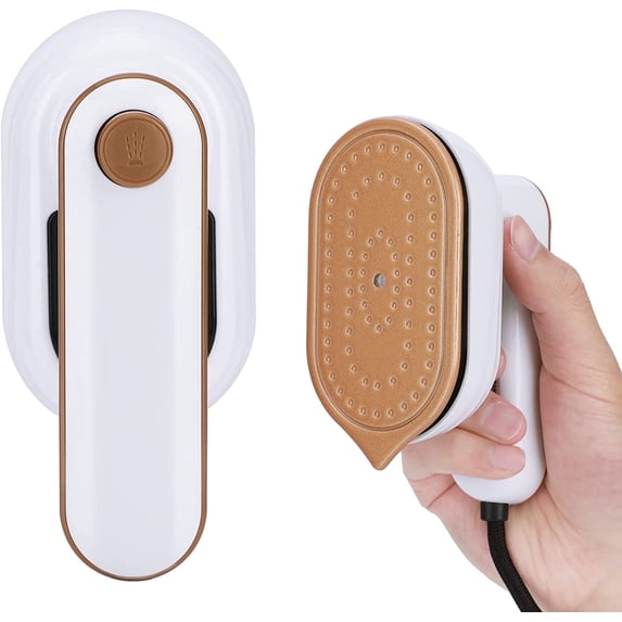 Hinzonek Electric Iron Steamer Handheld Travel Mini Garment Steamer Machine for Clothes, 180° Rotatable Portable Wet Dry Steam Iron Ironing Machine for Home Travel White