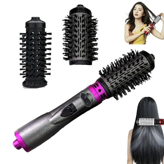 Hinzonek Hot Air Styler and Rotating Hair Dryer, Rotating Hair Dryer, Rotating Hot Air Brush, Hot Air Styler and 360 Rotating Hair Dryer, Rotating Hair Dryer Brush,Purple
