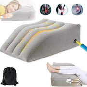 Hinzonek Leg Elevation Pillows, Inflatable Portable Wedge Pillows for Sleeping, Legs Reduce Swelling, Blood Improve Circulation, Back Pain, After Surgery, Foot Lift Rest, Pregnant, Gray