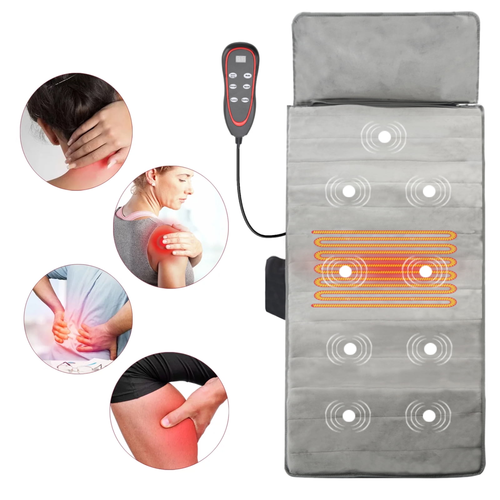 Hinzonek Massage Mat with Soothing, Full Body Massage pad with 9