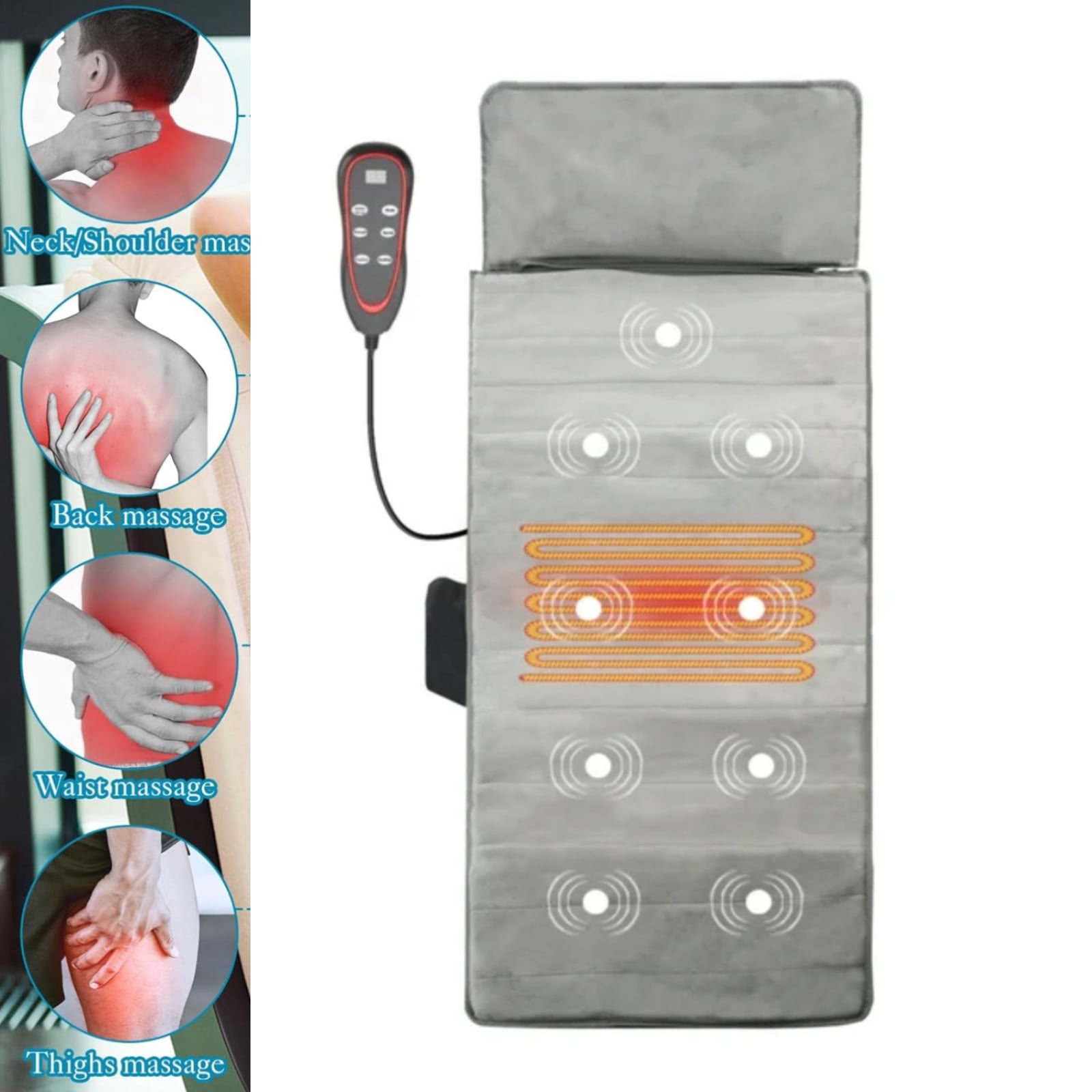 Hinzonek Massage Mat with Soothing, Full Body Massage pad with 9