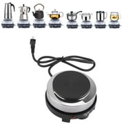 Hinzonek Mini Electric Heater Stove, 500W Round Hot Plate Portable Countertop Burner For Ceramic Glass Kettle Single Plate Cooktop, Easy to Clean Multifunction Home Kitchen Hot Burner,Black