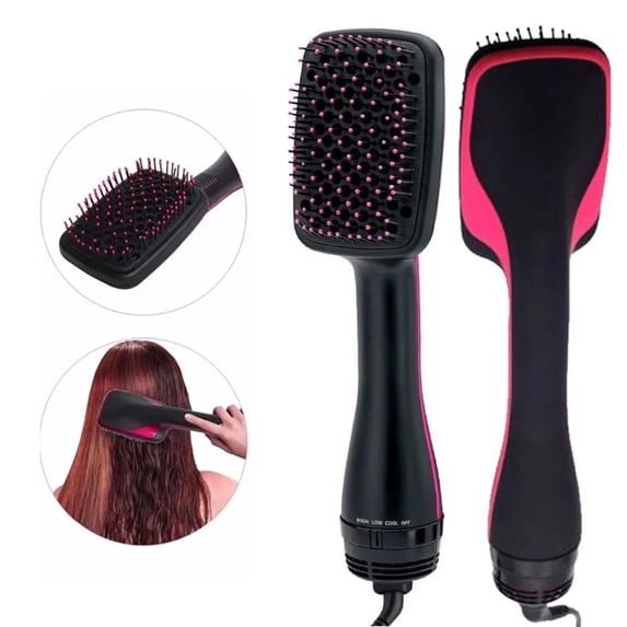 Hinzonek One Step Hair Dryer,Volumizer Hot Air Hair Dryer Brush,Salon Negative Electric Blow Dryer Rotating Curler and Ion Hair Straightener Brush for Fast Drying,Straightening,Curling