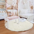 thumbnail image 1 of Hinzonek White Round Area Rug, Circle Rugs, Small Fluffy Shaggy Carpets, Rugs for Bedroom, Furry Comfy Teepee Mats, Circular Rugs for Reading Area Living Room, 1 of 4