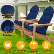 HioHa Adirondack Chair Cushion, 49x20x4.5 inch Patio Chair Cushion with Ties, Rocking Chair Pad Cushion Indoor/Outdoor with Sunproof Waterproof and Fade-Resistant(Blue, 2pc)