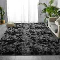 HioHa Fluffy Rugs, 8ft x 10ft  Shaggy Area Rugs for Living Room Bedroom，Soft Fluffy Rugs & Plush Decorative Rug for Indoor Home Floor Carpet Mat Dark Gray
