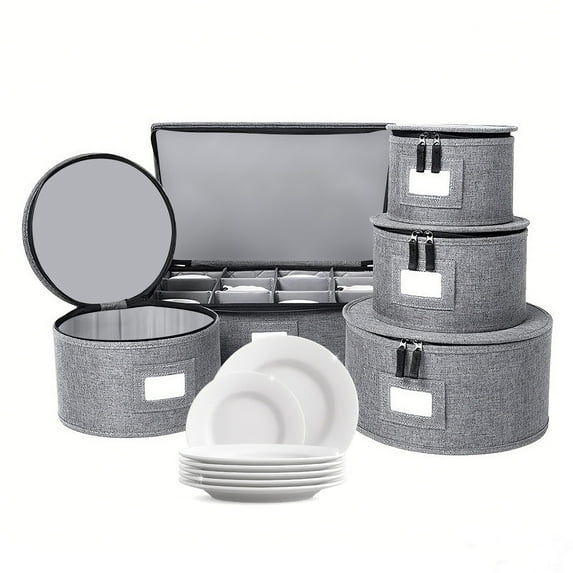 HioHa 5-Piece Fine China Storage Containers Set, Stackable Dish Box ...