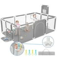 thumbnail image 1 of HioHa Extra Large Baby Playpen, Big Play Pens for Babies and Toddlers, Gap-Free, Climb-Proof Baby Playards for Indoor Fun, Baby Gate Playpen with Zippered Door and Storage Bag, 1 of 7