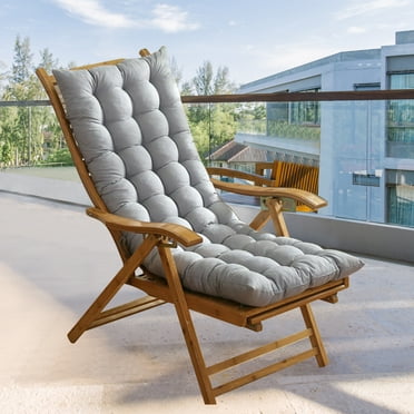 HioHa Rocking Chair Cushion, 49x19x3 inch Lounge Chaise Chair Cushion with  Ties, Thickened Recliner Cushion Double-Sided Foldable(Gray)