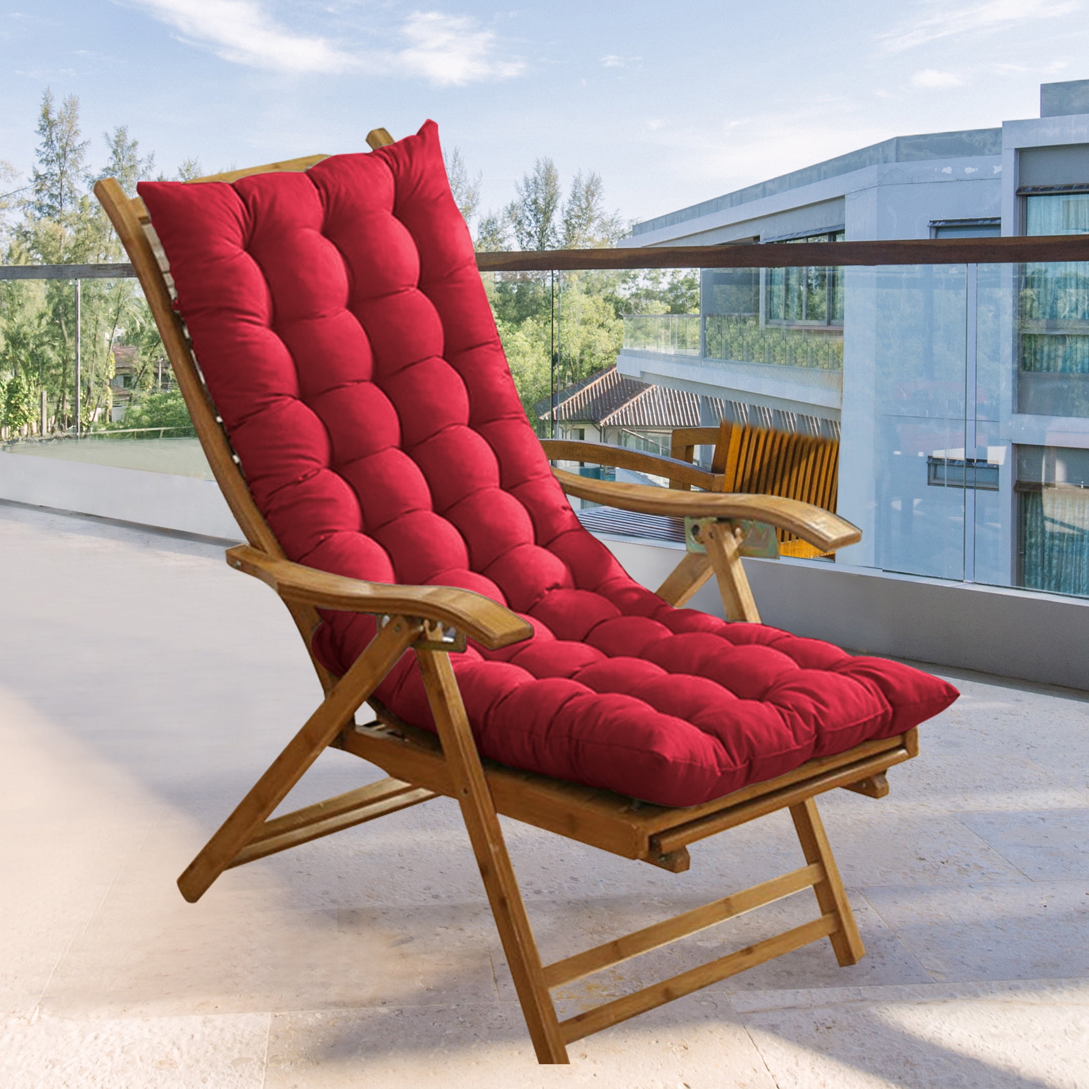 Rocking Chair Lokex Cushion Set Tufted Non-Slip Pad With Ties