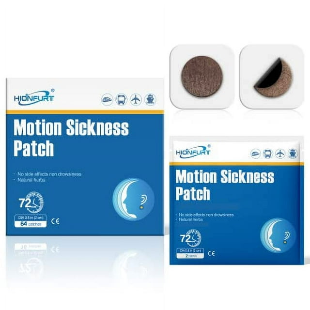 Hionfurt 64 Count Motion .. Sickness Patches for Cruise .. Airplane Car