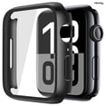 thumbnail image 1 of Hionly 2 Pack Case Built in Tempered Glass Screen Protector Compatible with Apple Watch Series 10 (2024) 46mm, Hard PC Case Overall Protective Cover - Black, 1 of 8