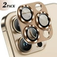 thumbnail image 1 of Hionly for 2 Pack iPhone 16 Pro Max/iPhone 16 Pro Metal Camera Lens Protector - Brown, 1 of 6