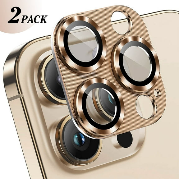 Hionly for 2 Pack iPhone 16 Pro Max/iPhone 16 Pro Metal Camera Lens Protector - Brown